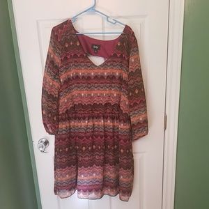 Plus size curvy womans knee length dress